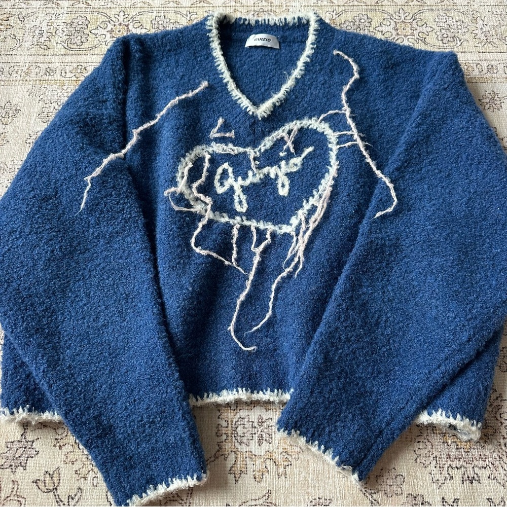 Guizio Heart Sweater in Sapphire